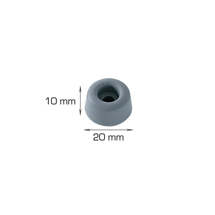 Dørstopper gummi Ø20 x 10 mm 5 stk.